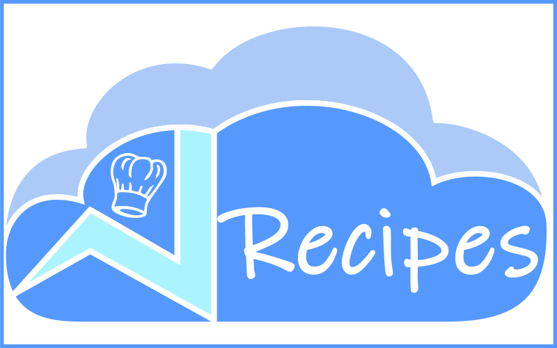 Recipes on cloud with chef's hat icon